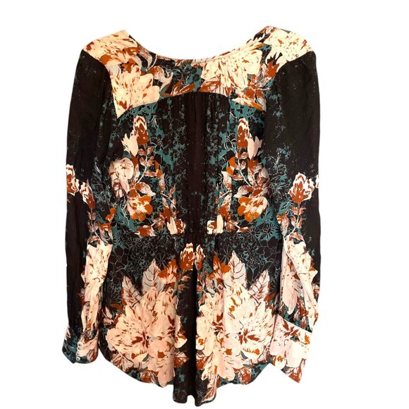 NWT Free People Mikayla Floral Printed Tunic Green Balsam Combo XS - Picture 2 of 8
